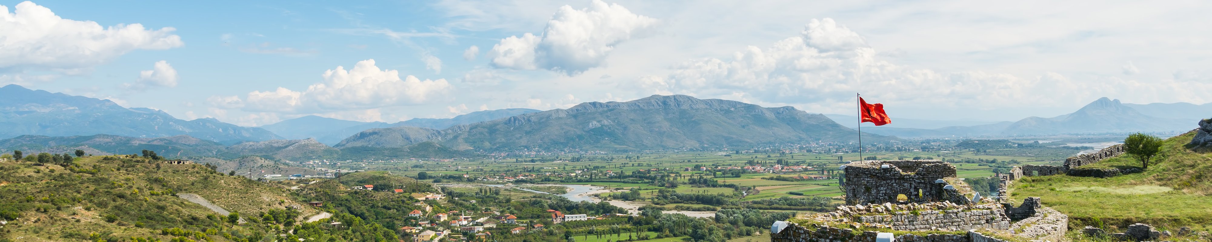 The tower and view of Rozafa Castle in Shkoder, Albania