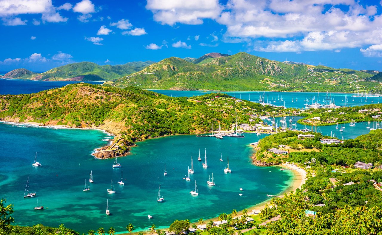 Antigua and Barbuda view from the overlook at Shirley Height