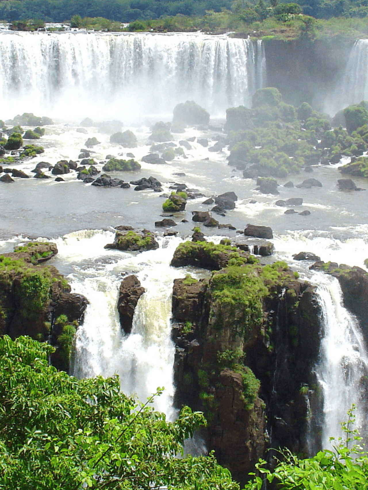 The huge Iguazu Falls, situated between Argentina and Brazil