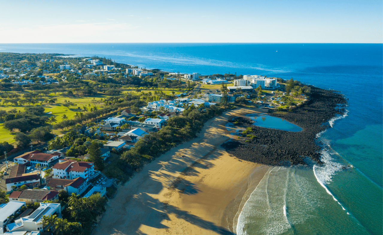 Aerial of Bargara Beach, Bundaberg