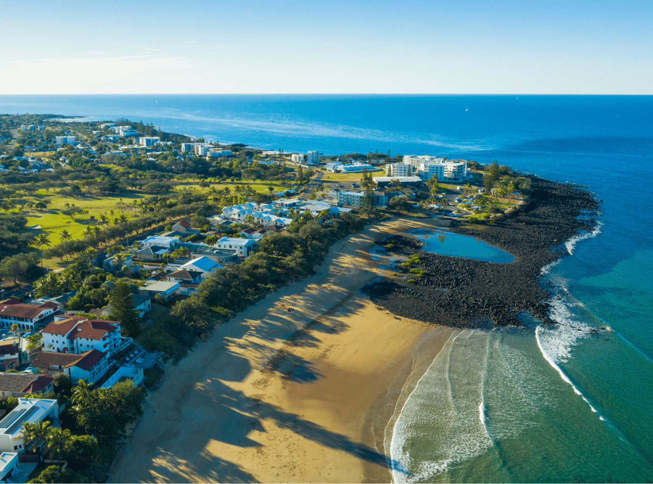 Aerial of Bargara Beach, Bundaberg