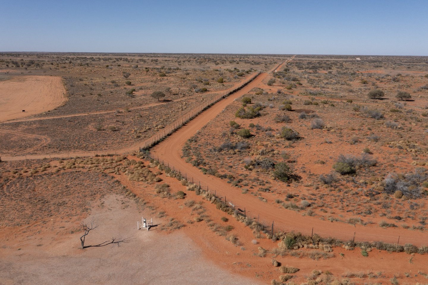An aerial vie of Cameron Corner, where three Australian states meet.