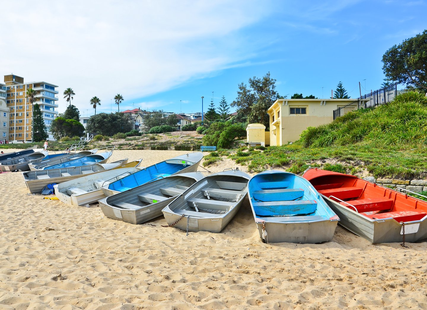 Boats on Coogee Beach in Sydney