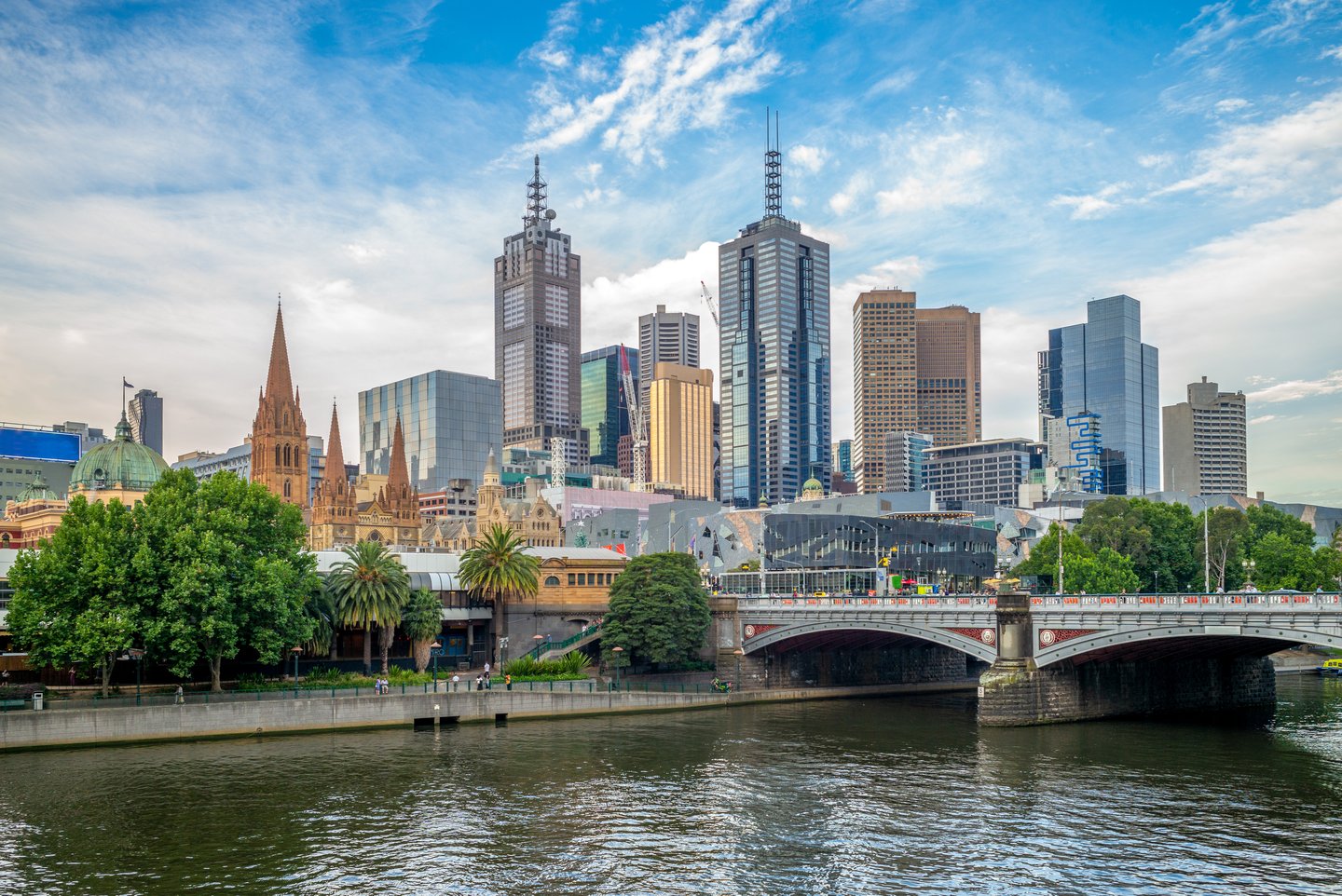 Melbourne CBD with the Yarra River in the foreground