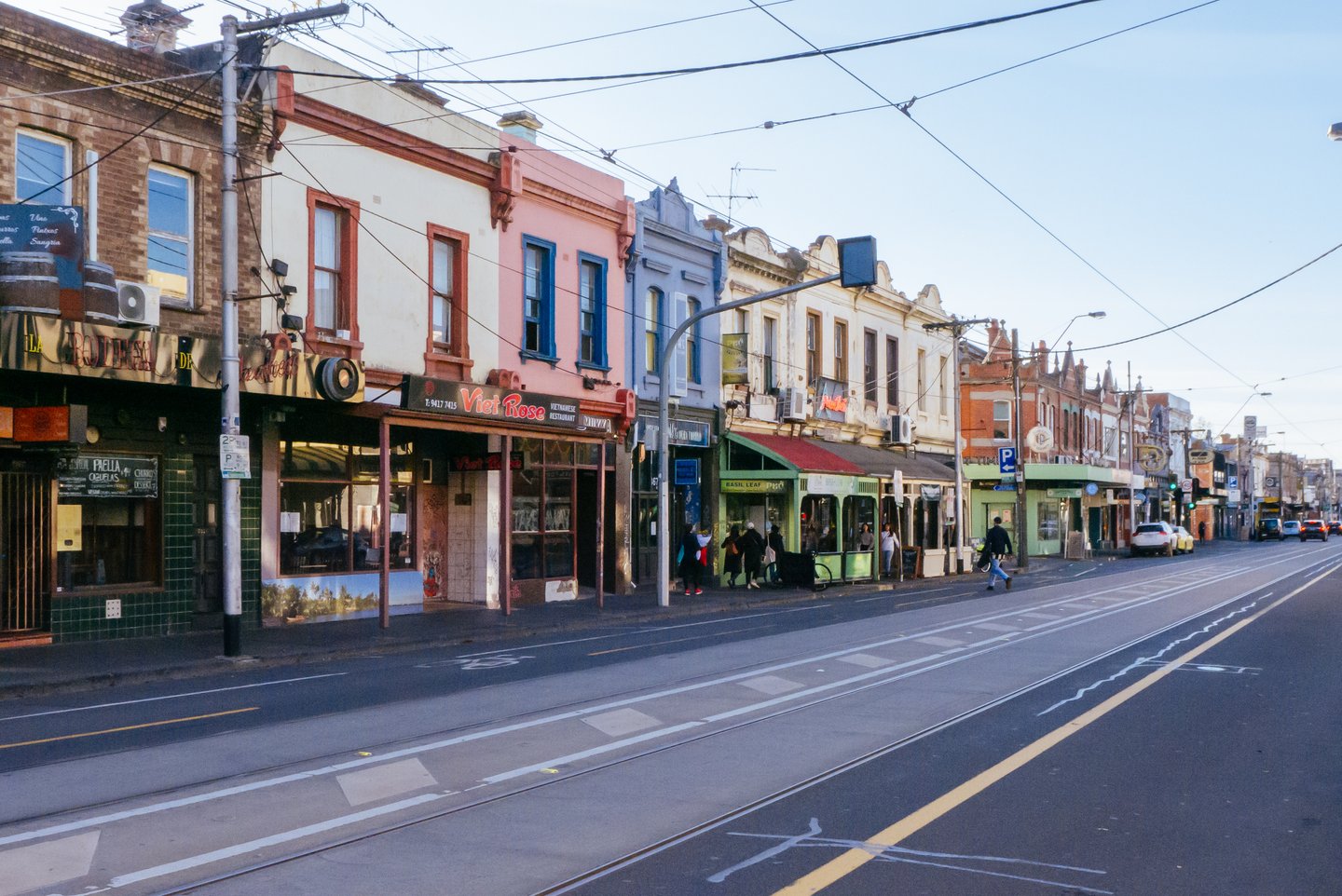 Colourful buildings on Brunswick St in Fitzroy, Melbourne