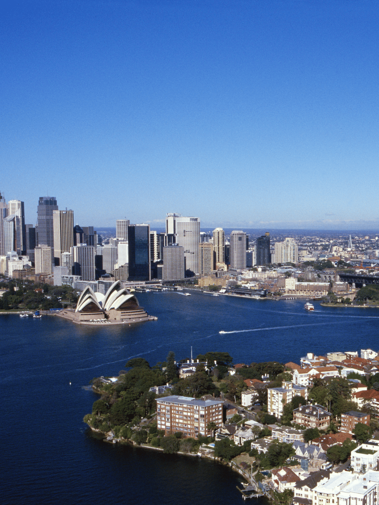 An aerial view of Sydney