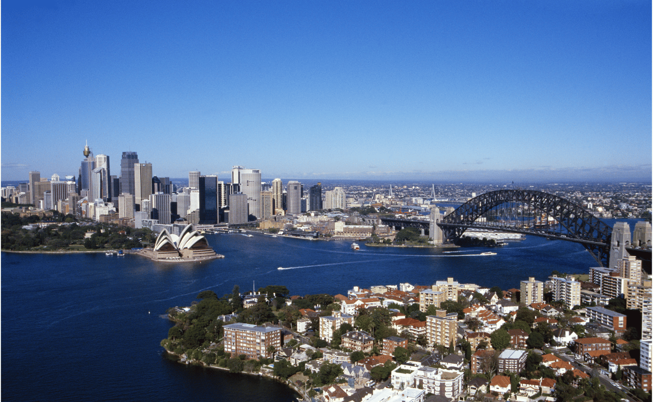 An aerial view of Sydney