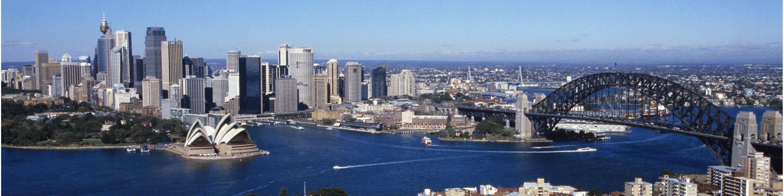 An aerial view of Sydney
