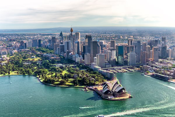 An aerial view of Sydney, Australia
