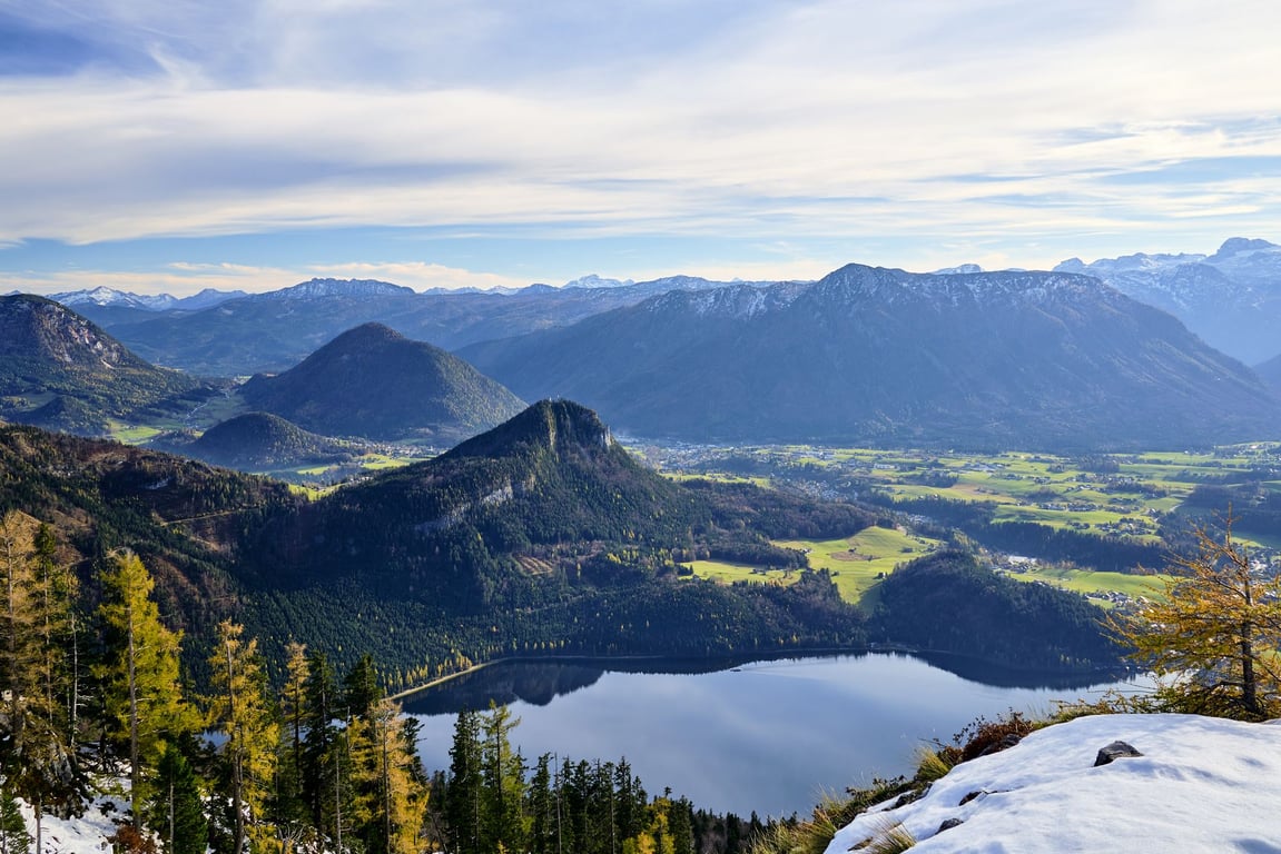 View of the Alps near Halstatt, Austria.