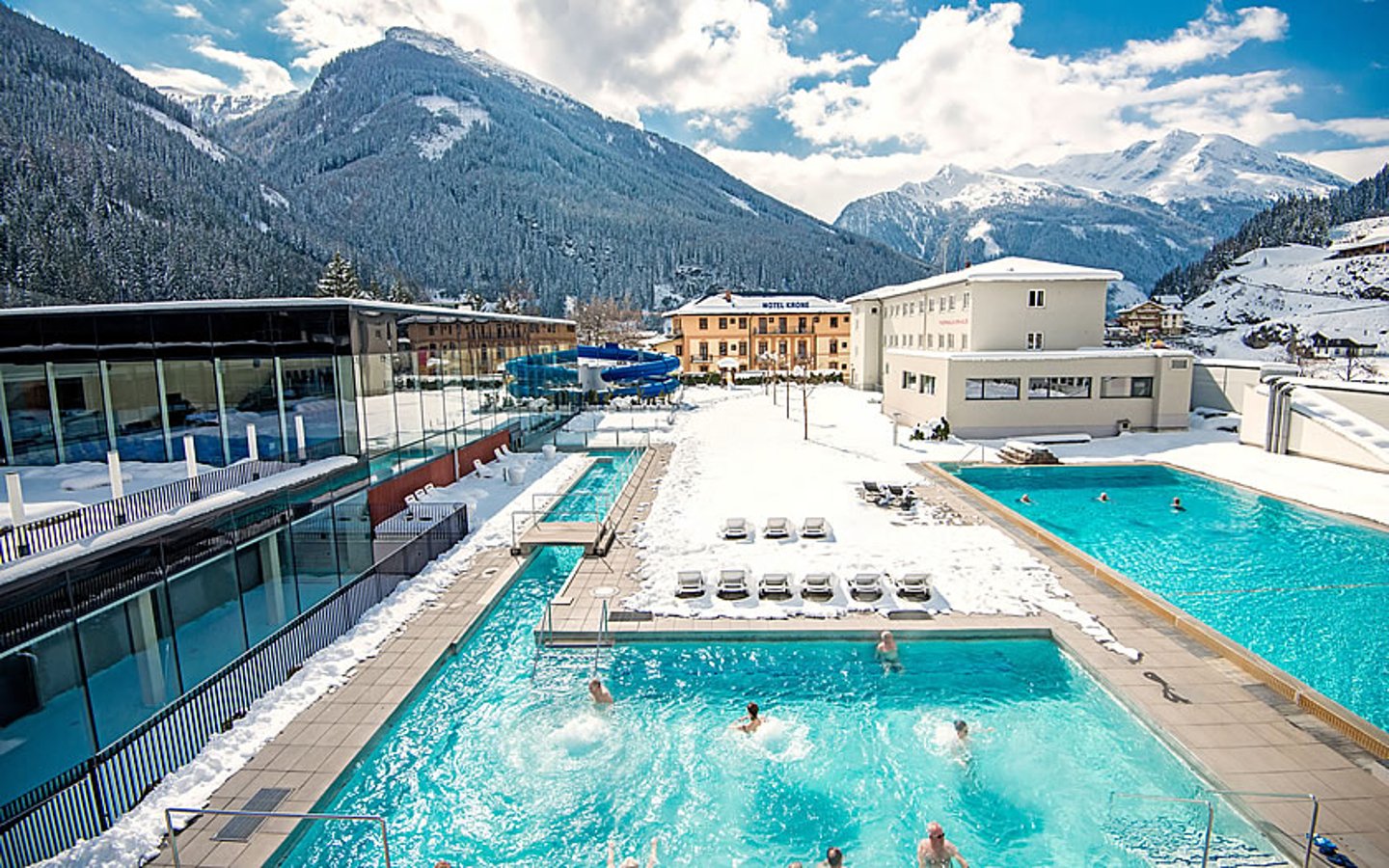 Thermal pools at a spa near Bad Gastein, Austria.