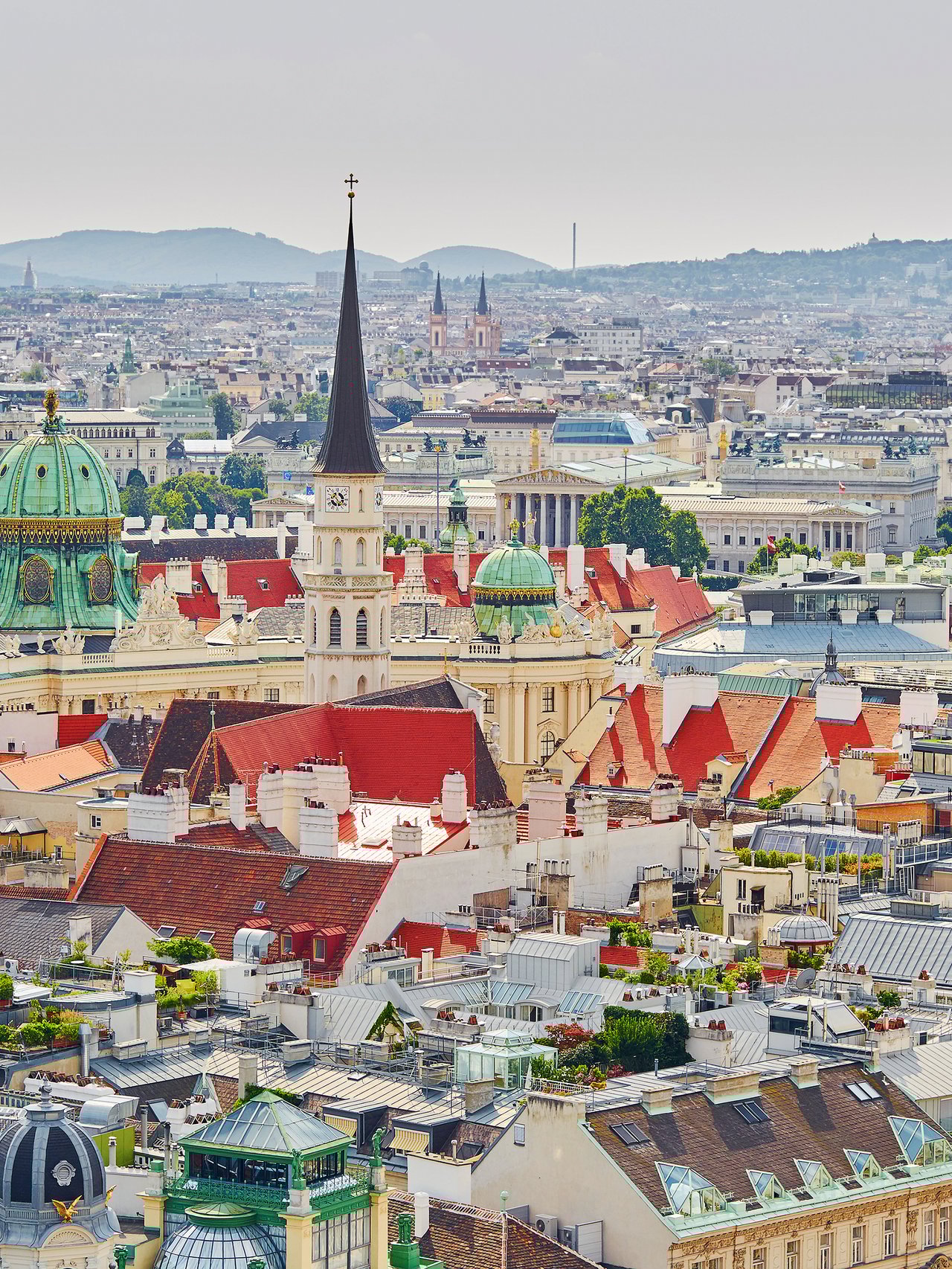 An aerial view of Vienna's historic centre