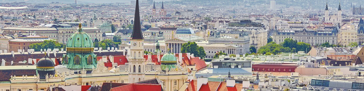 An aerial view of Vienna's historic centre