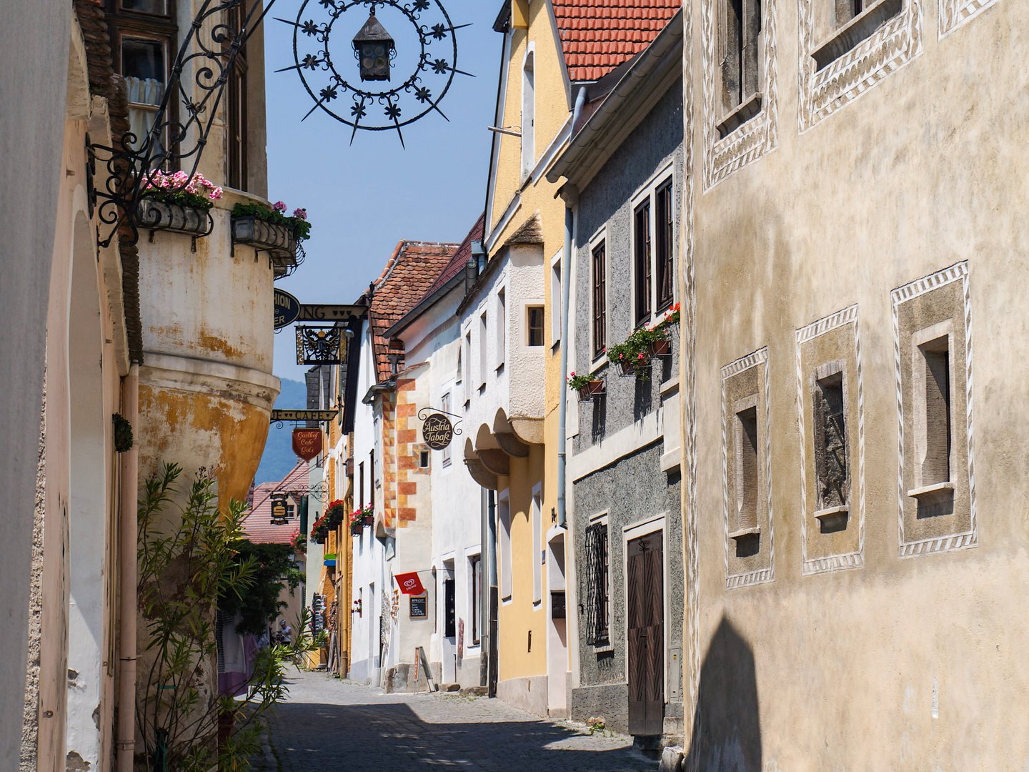 An empty street in Spitz, Austria