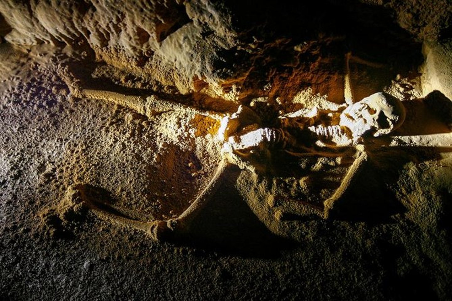 A skeleton in the ATM Cave, Belize