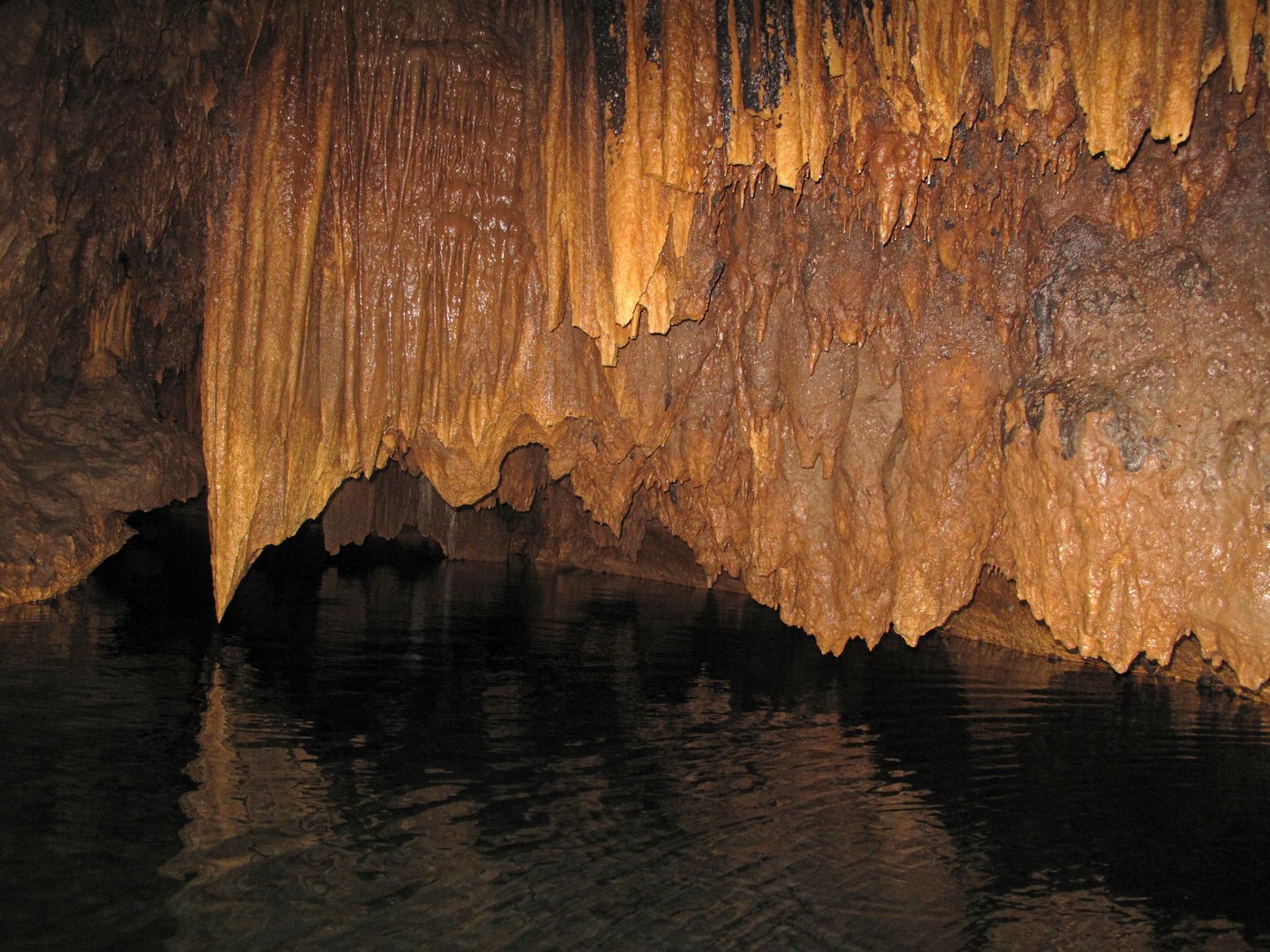 Stalactites in the Barton Creek Cave, Belize