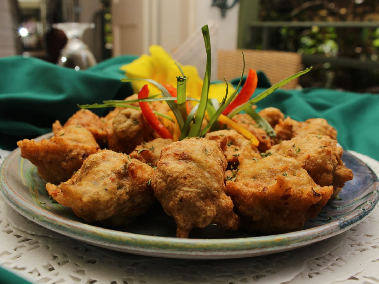 A plate of food at a restaurant in Corozal