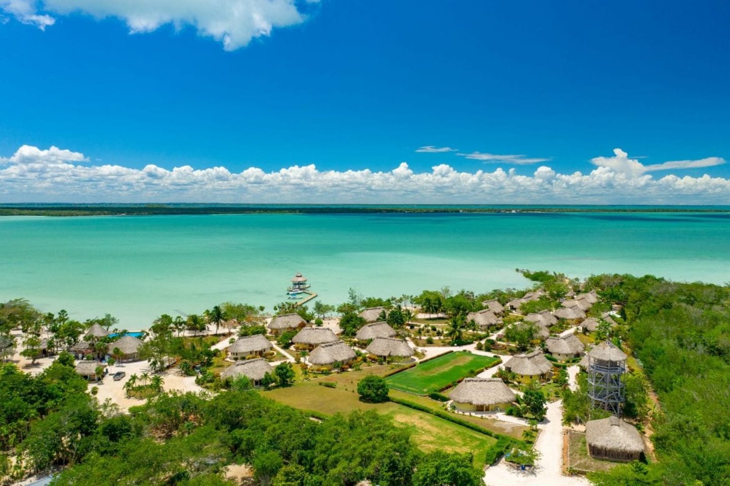 Aerial view of resort in Corozal