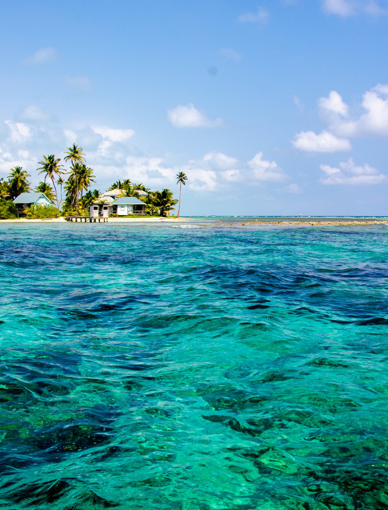 A small islet in the Carribean Sea in Belize