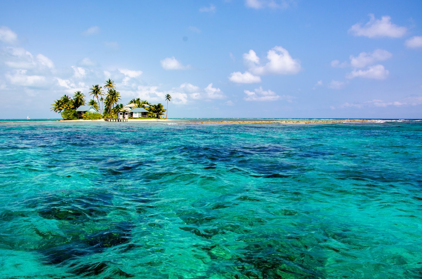A small islet in the Carribean Sea in Belize