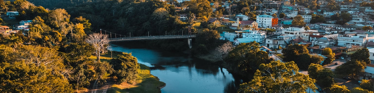 An aerial view of San Ignacio in Belize.