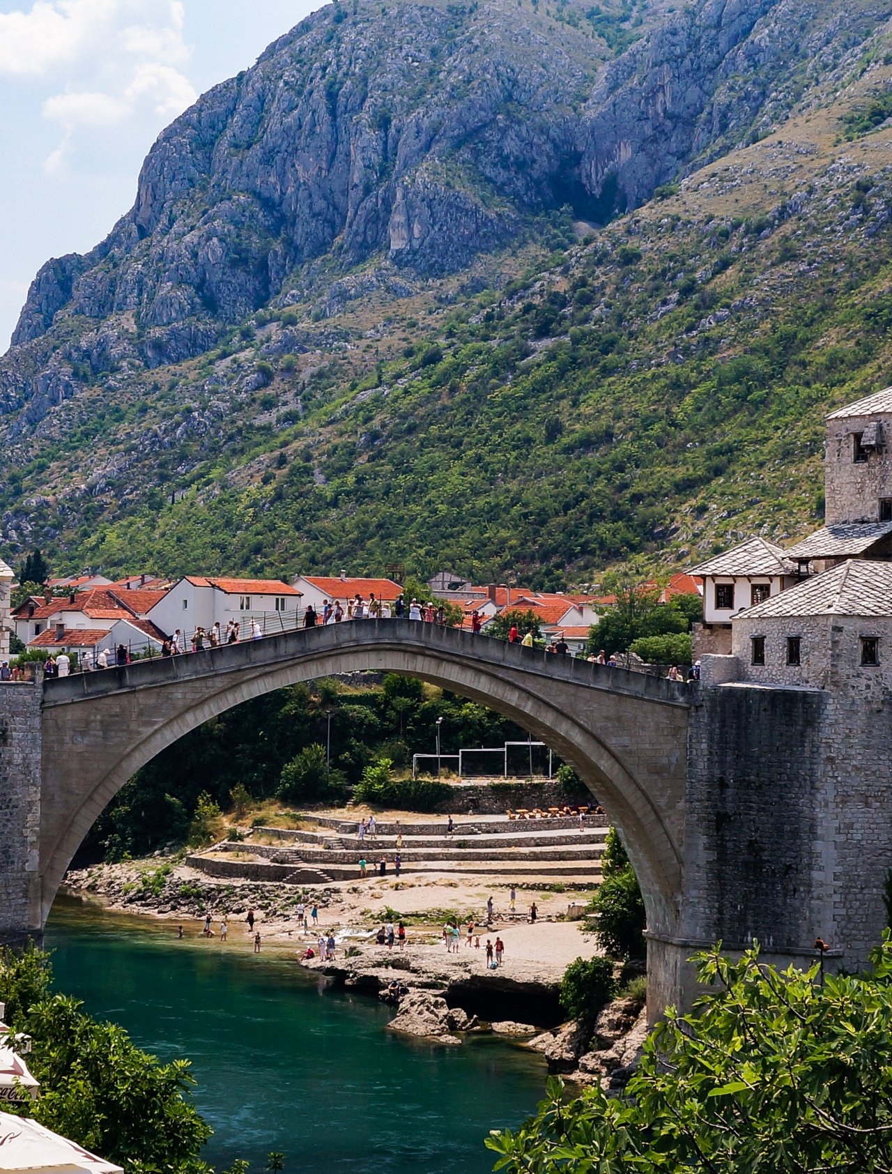 The Stare Most (old bridge) in Mostar, Bosnia and Herzevonia