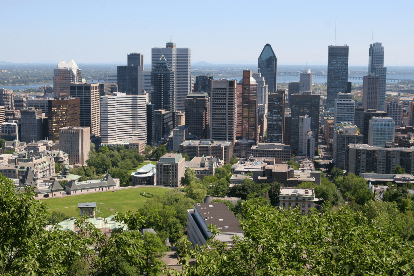 Montreal city centre in summer