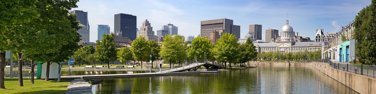 Downtown Montreal in the summer