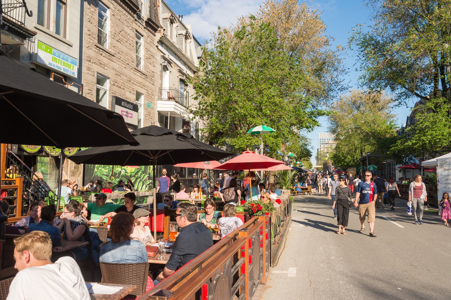 St Denis Street in Montreal during an event