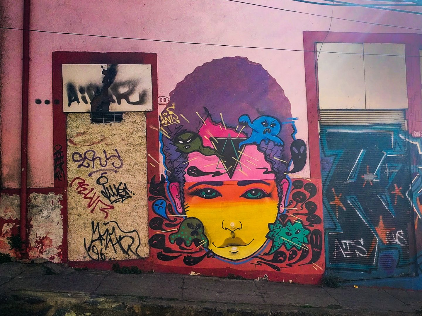 Graffiti and street art in Valparaiso, Chile.