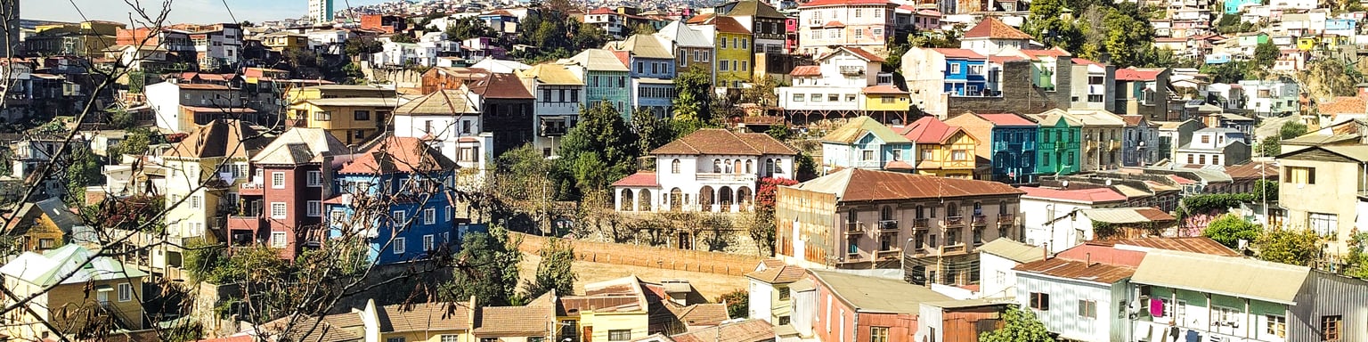 Houses on the hillside in Valparaiso, Chile