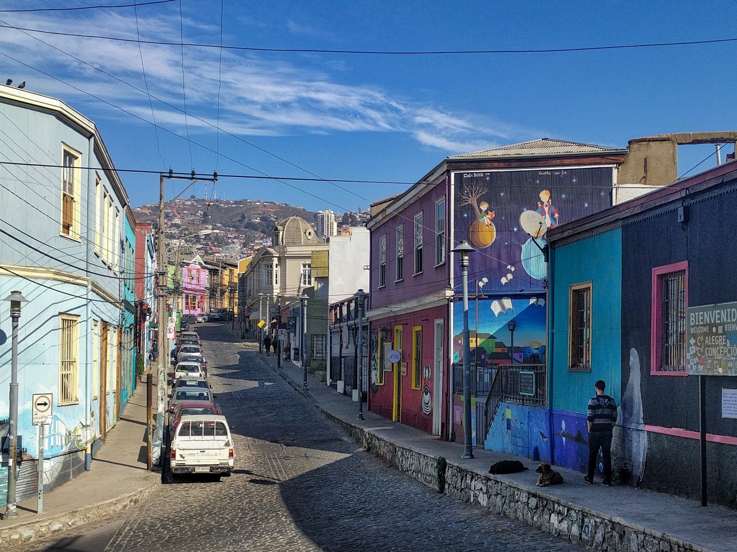 A colourful street in Valparaiso, Chile