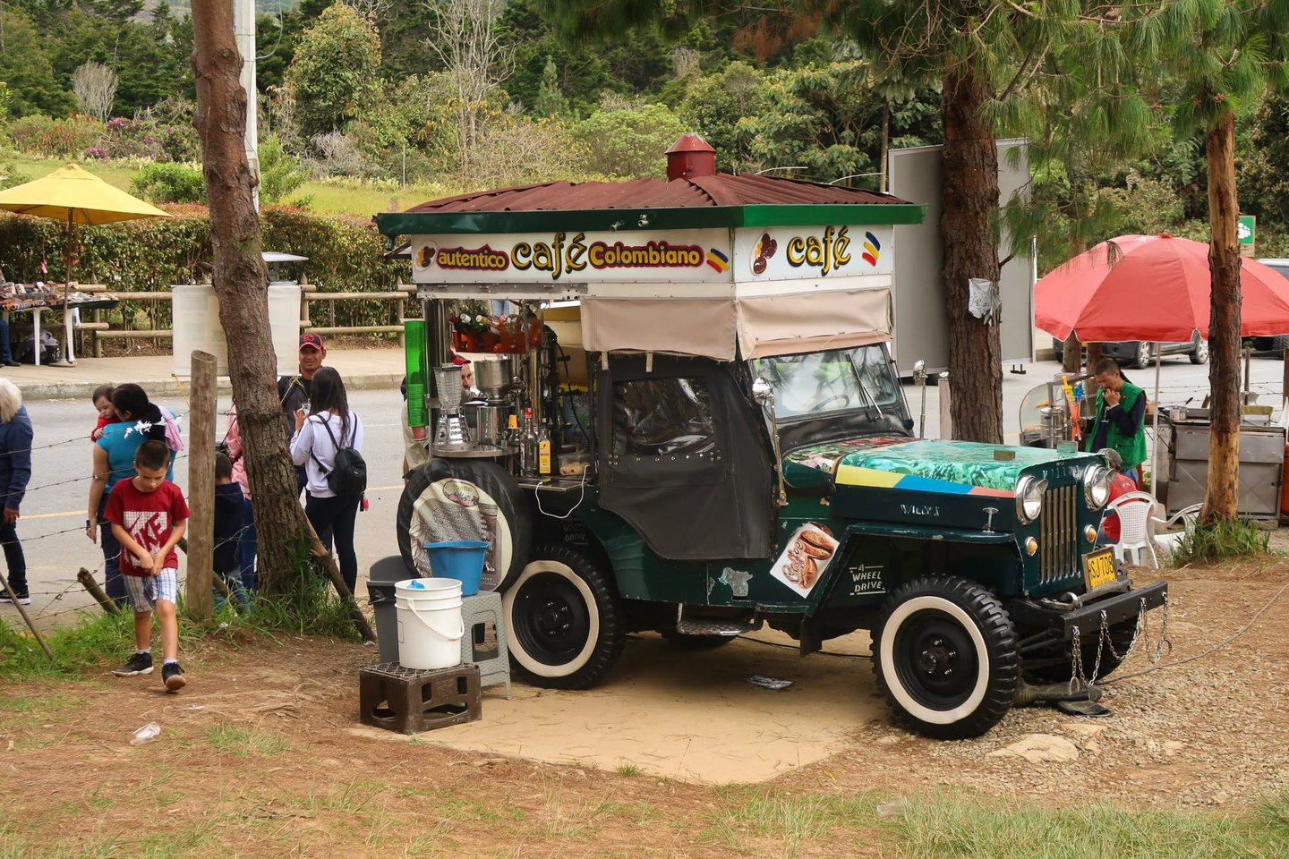 A coffee car in Medellin, Colombia