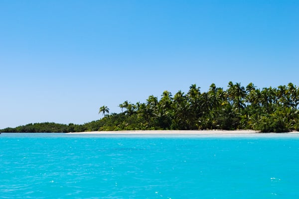 Aitutaki view from the water
