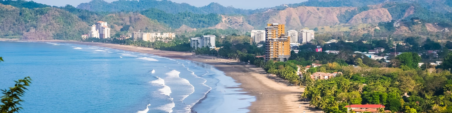 The beach and town of Jaco, Costa Rica