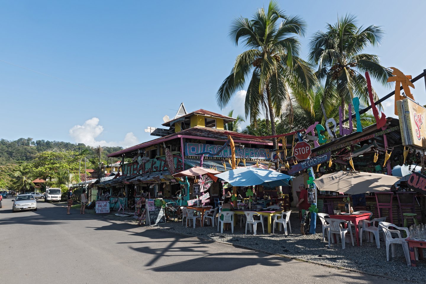 Colorful bar and restaurant in Puerto Viejo, Costa Rica