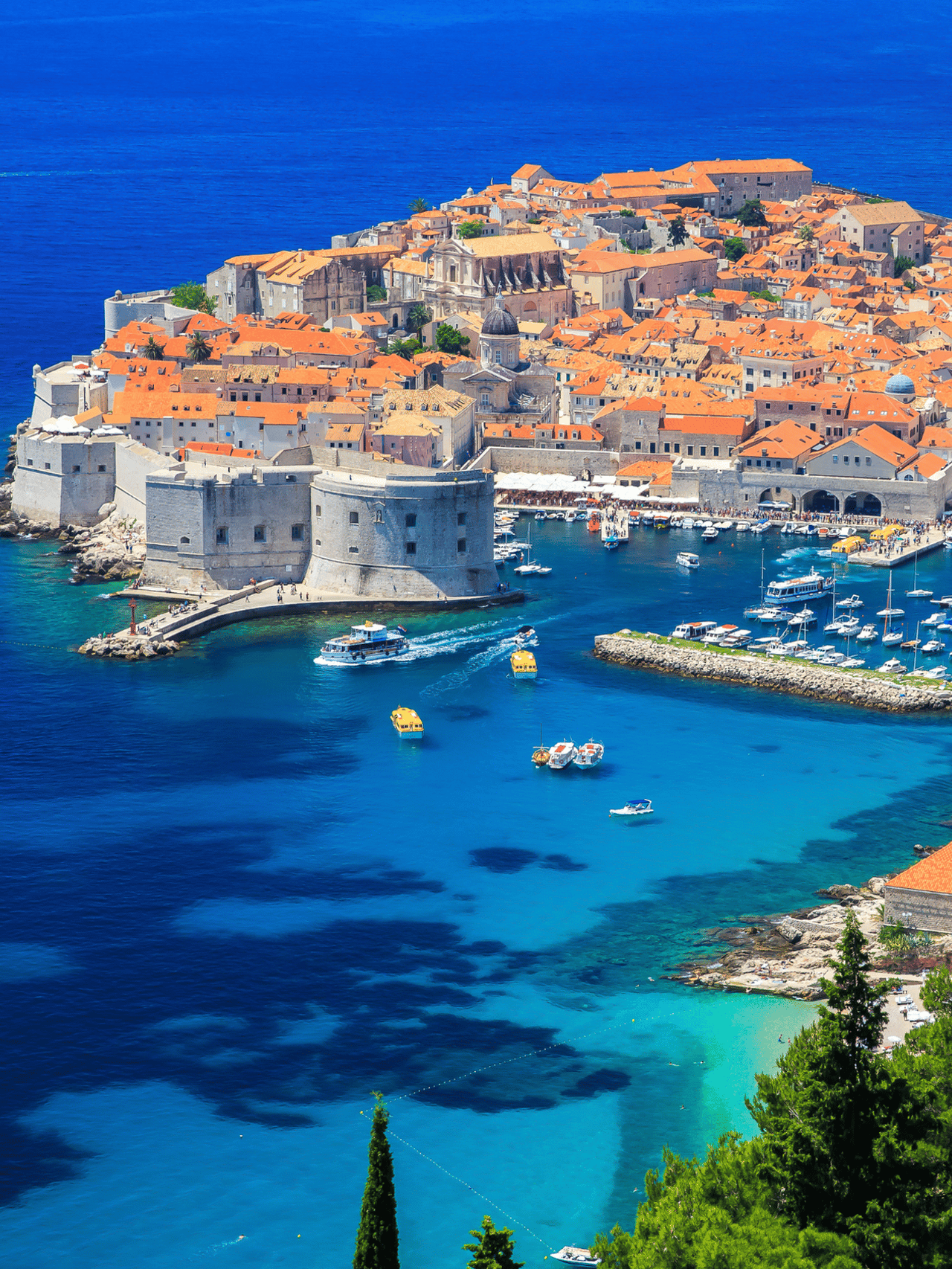 A panoramic view of the walled city, Dubrovnik Croatia