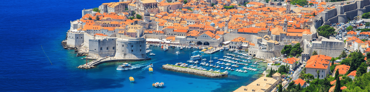 A panoramic view of the walled city, Dubrovnik Croatia