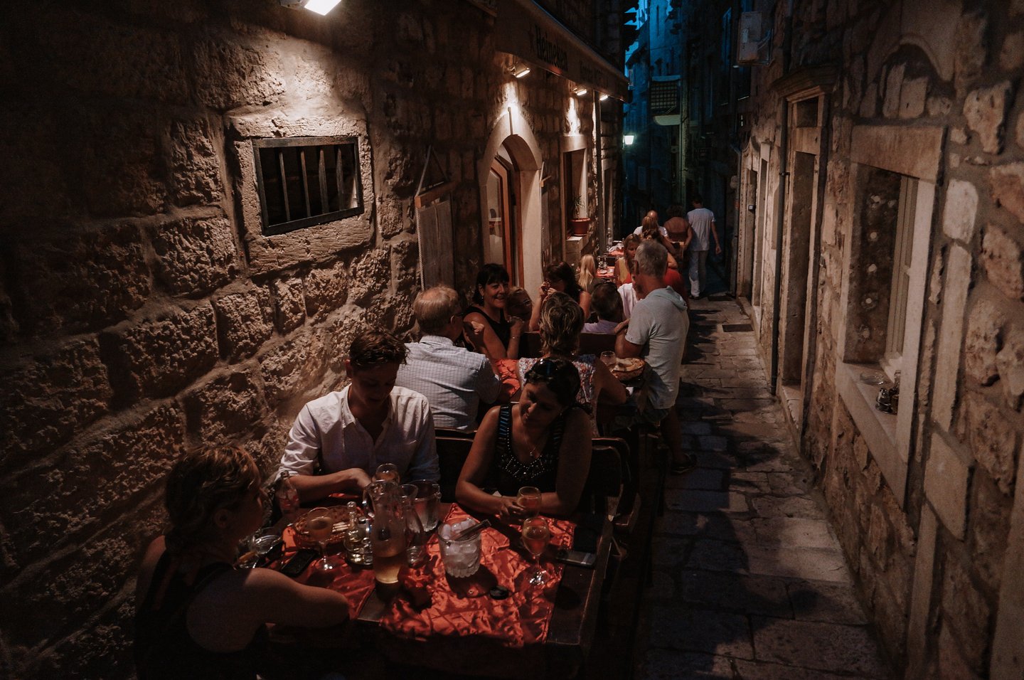 A traditional dinner in Korcula