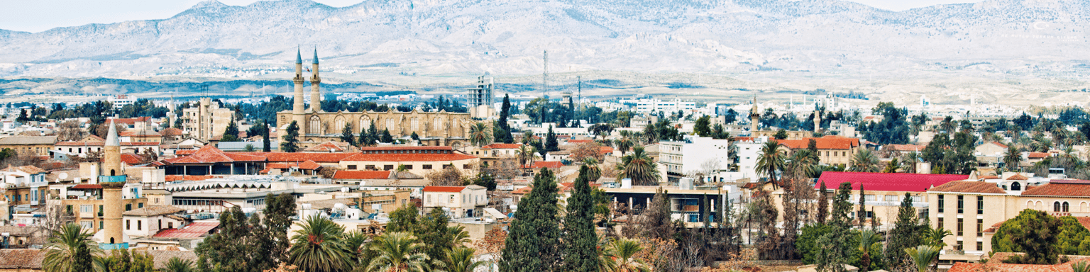 View of Nicosia, with the Turkish side of Cyprus in background.