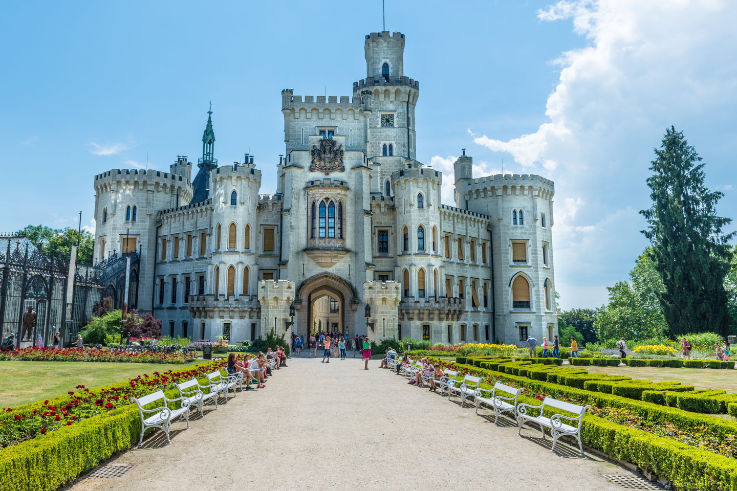 The entrance to Hluboka Castle in the Czech Republic.