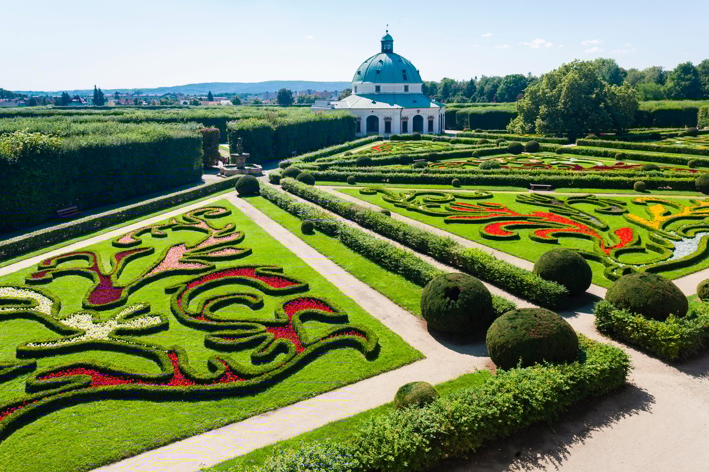 The beautiful gardens of Kroměříž Place, Czech Republic