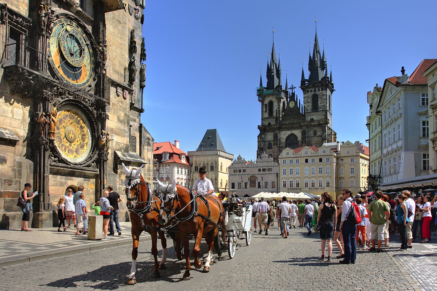 A tourist carriage in the Old Town Square, Prague