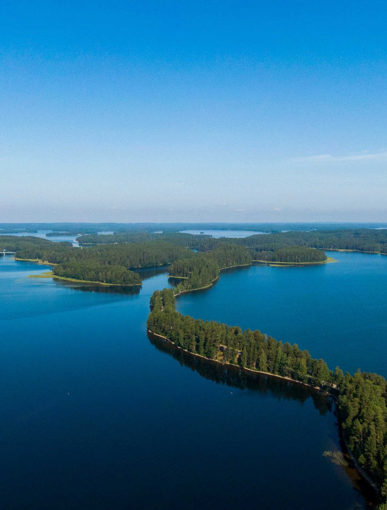 Aerial view of Punkaharju Nature Reserve in Finland