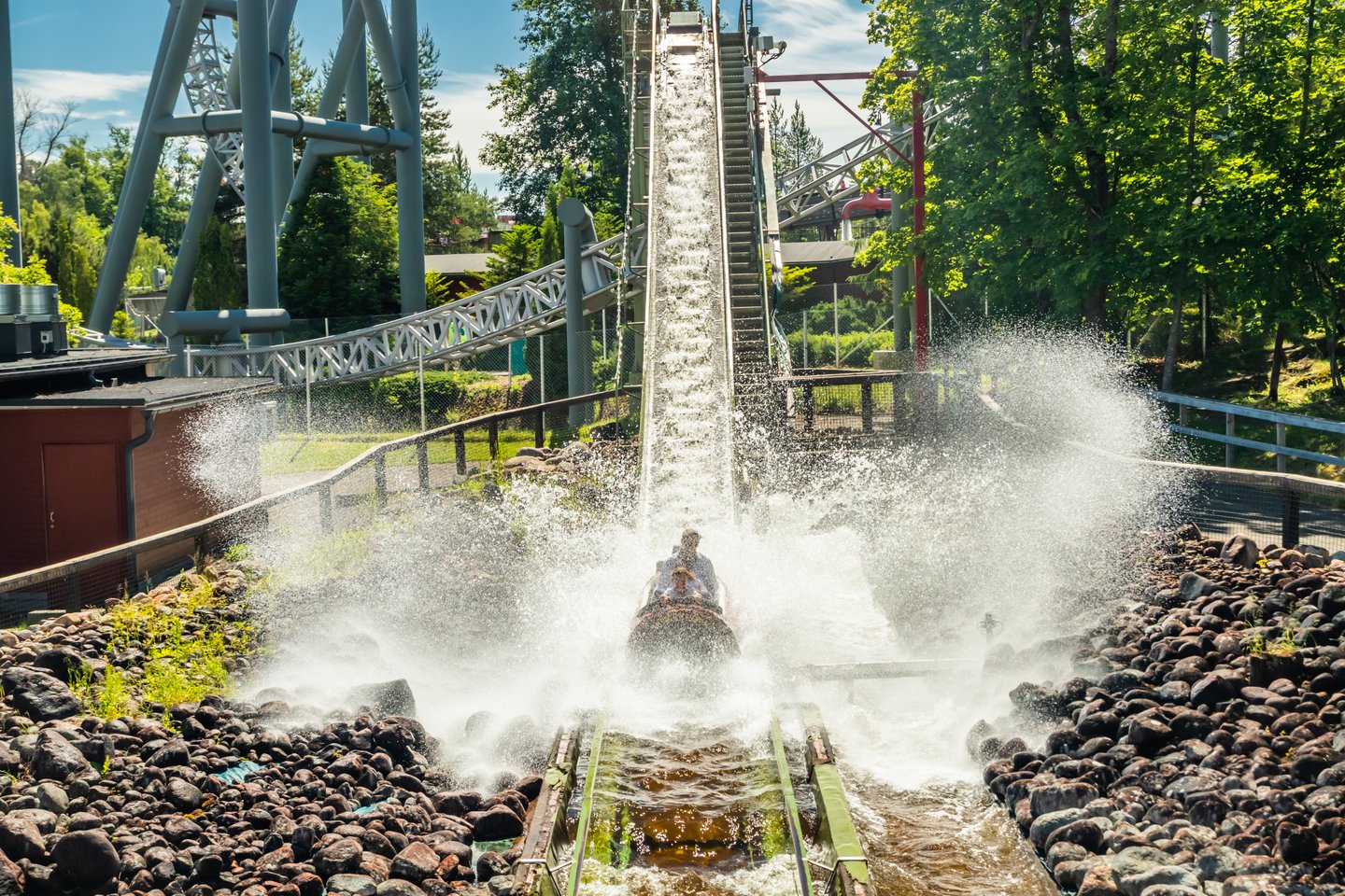 The log flume at Särkänniemi amusement park, Tampere