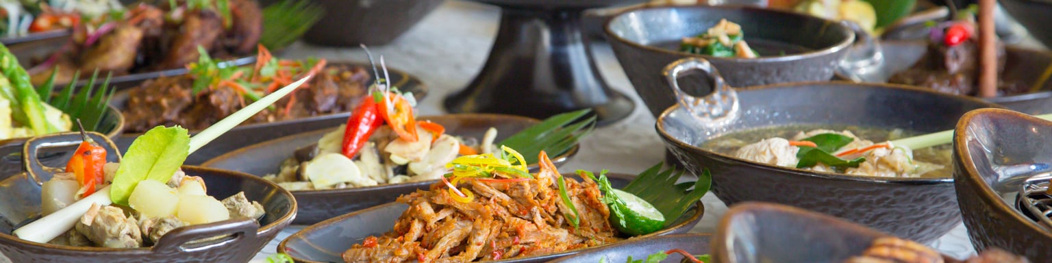A selection of traditional Balinese dishes.