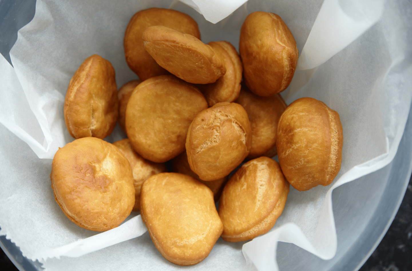 A basket of Johnny cakes