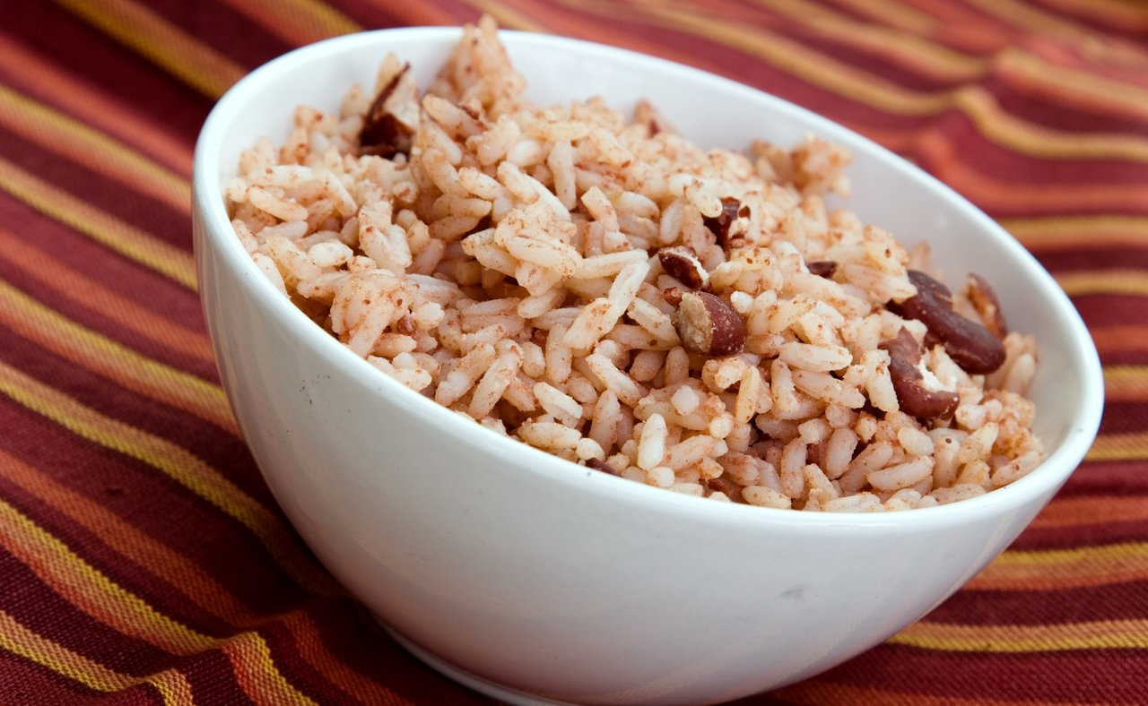 A bowl of red beans and rice