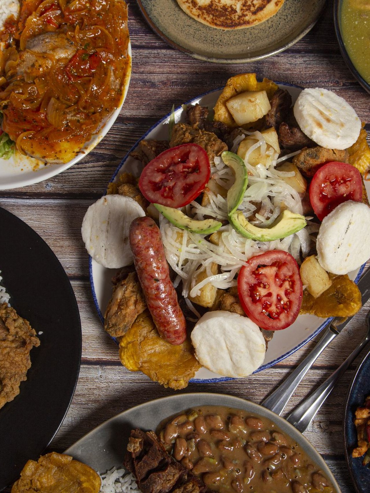 A selection of Colombian dishes on a table