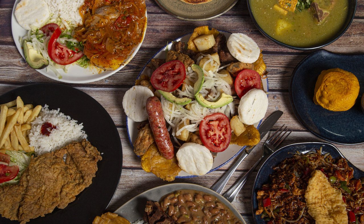 A selection of Colombian dishes on a table